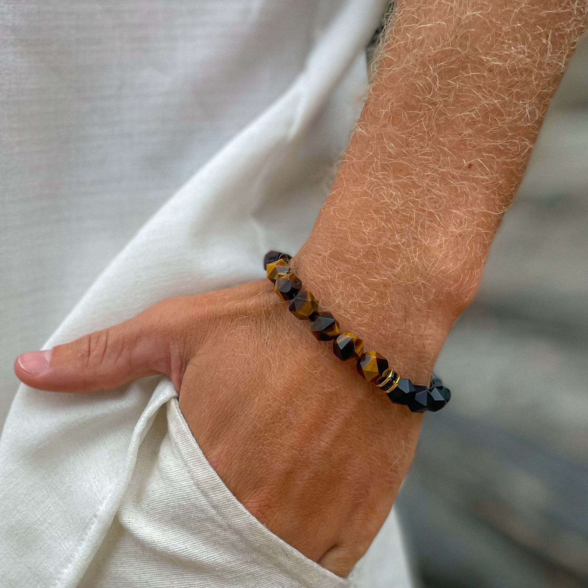 Roaring Tiger Bracelet Onyx & Tiger Eye ブレスレット AWNL