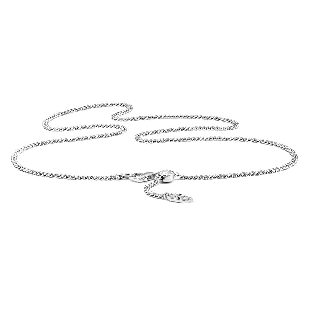 Classic Silver Trident Mini Curb Chain ネックレス AWNL 55cm