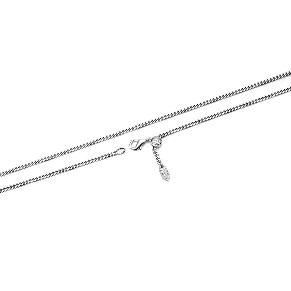 Classic Silver Trident Mini Curb Chain ネックレス AWNL