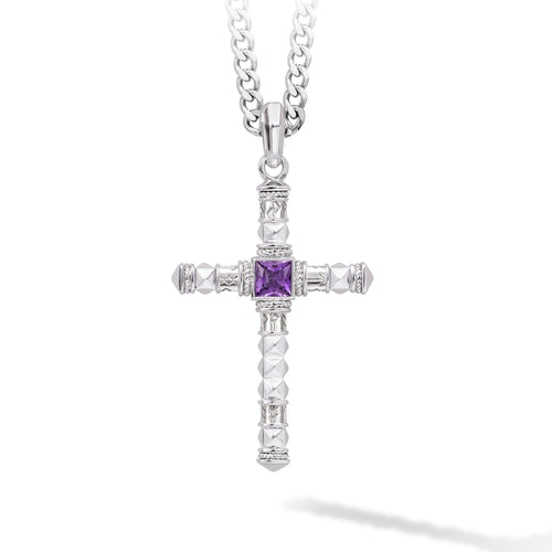 Rune Cross Necklace Amethyst ネックレス AWNL Stainless Set 55cm 