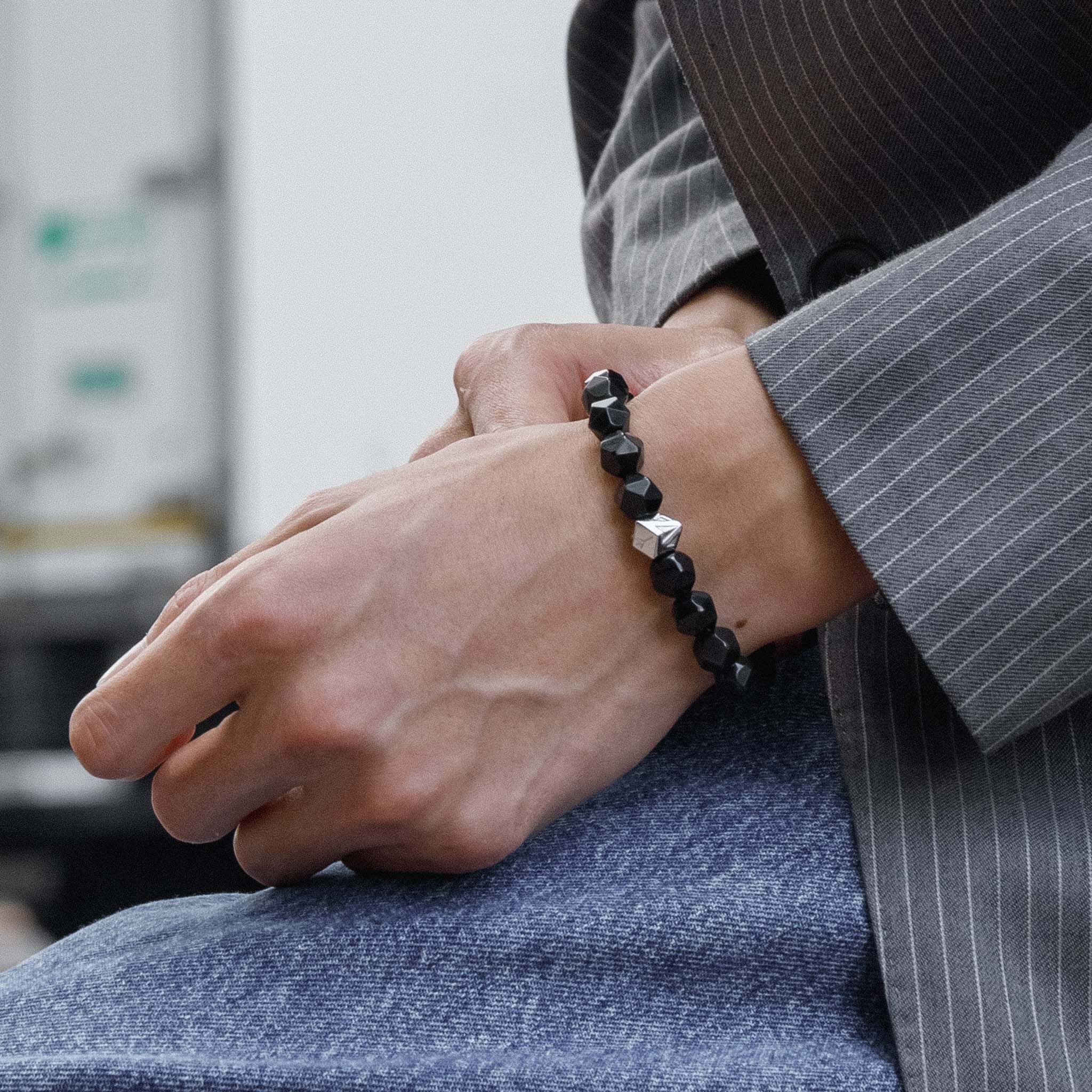 Tiwaz Algiz Bracelet Black Obsidian ブレスレット AWNL 