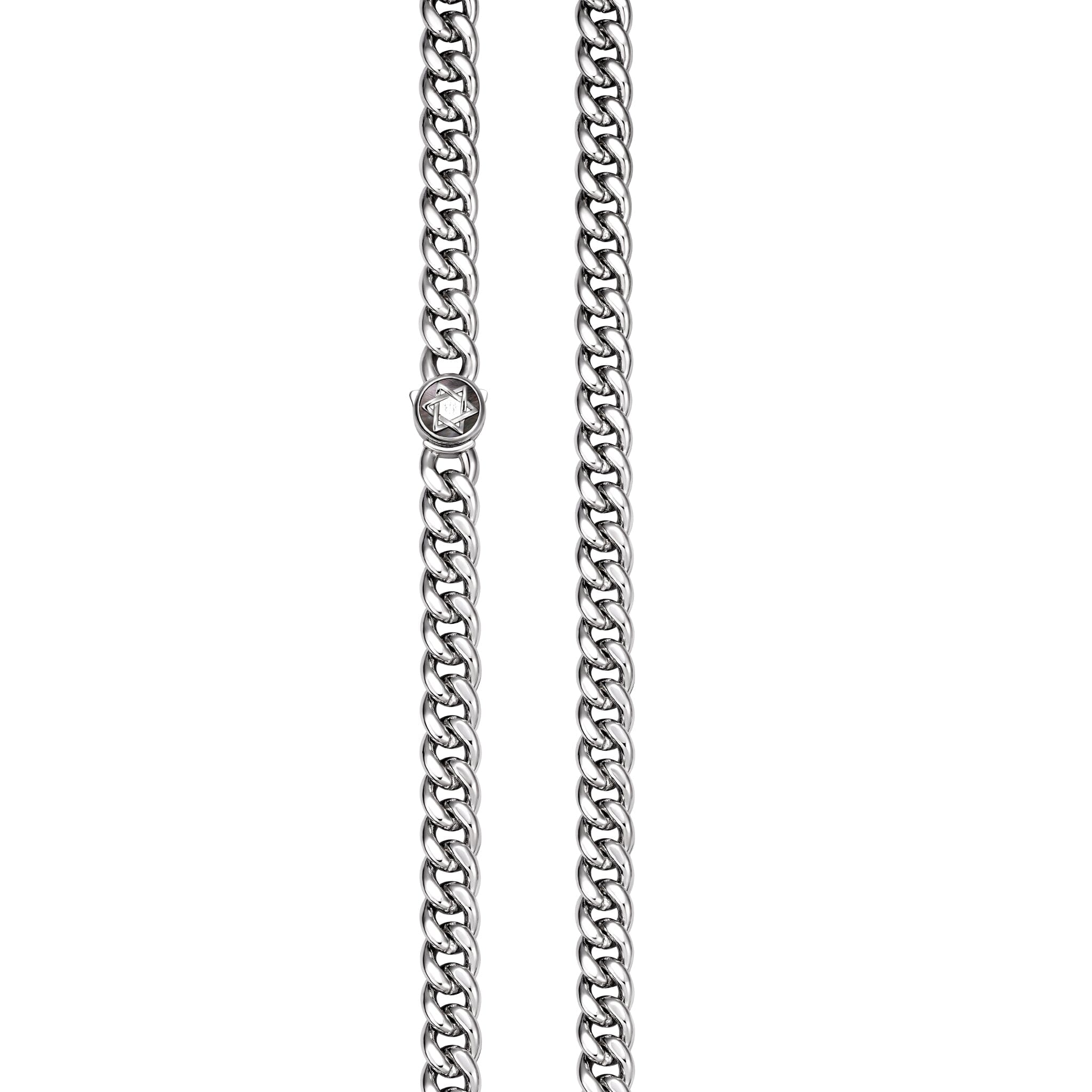 AWNL メンズ 黒蝶貝 シルバーチェーン ネックレス｜S925×18KGP｜50cm