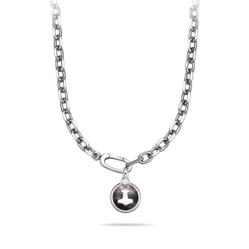 Mjölnir Medallion Necklace Black Nacre ネックレス AWNL 50cm 
