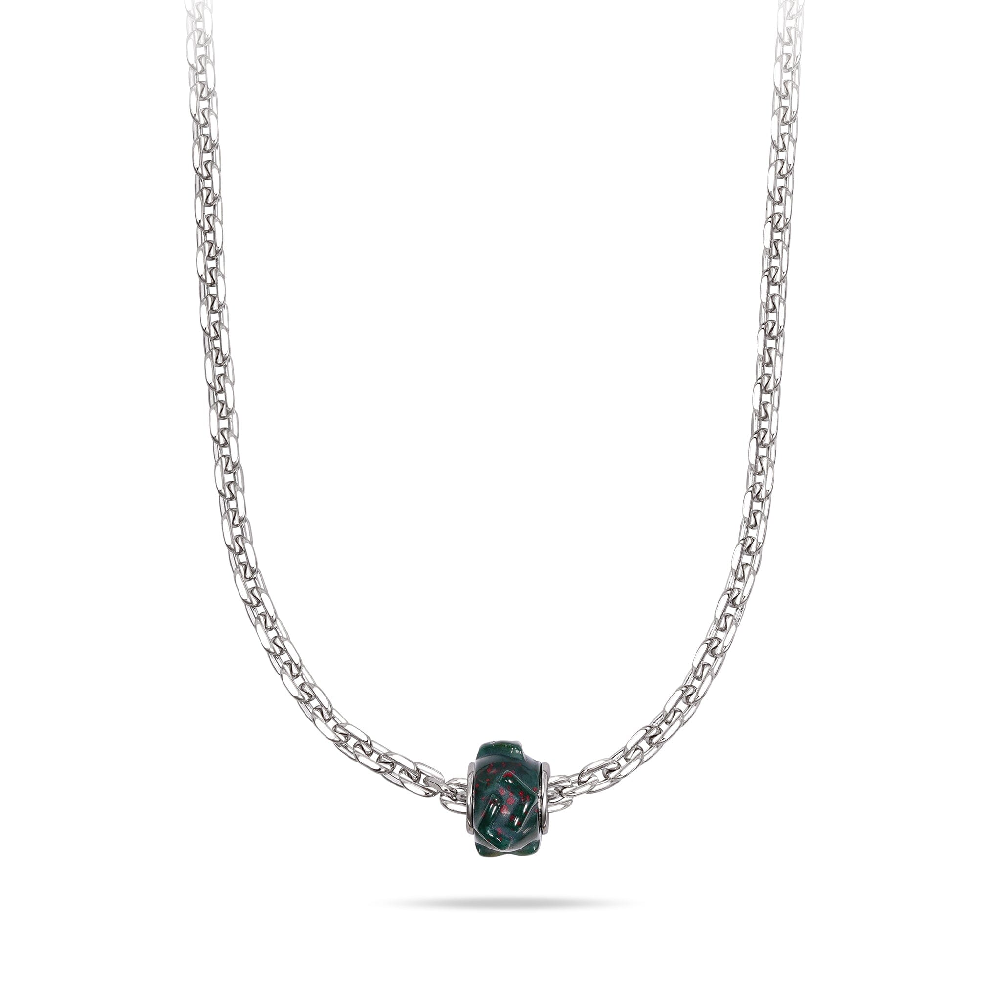 AWNL メンズ ブラッドストーン シルバーチェーン ネックレス｜S925