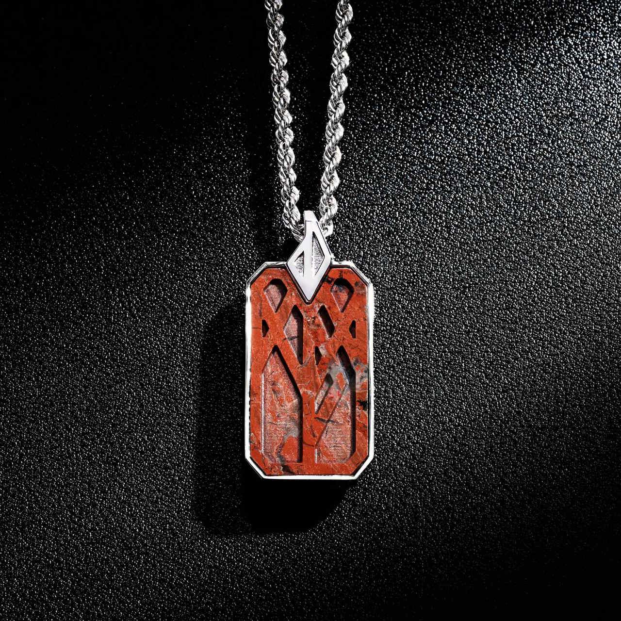 AWNL】メンズ ポピージャスパート ルーン ネックレス｜ペンダント