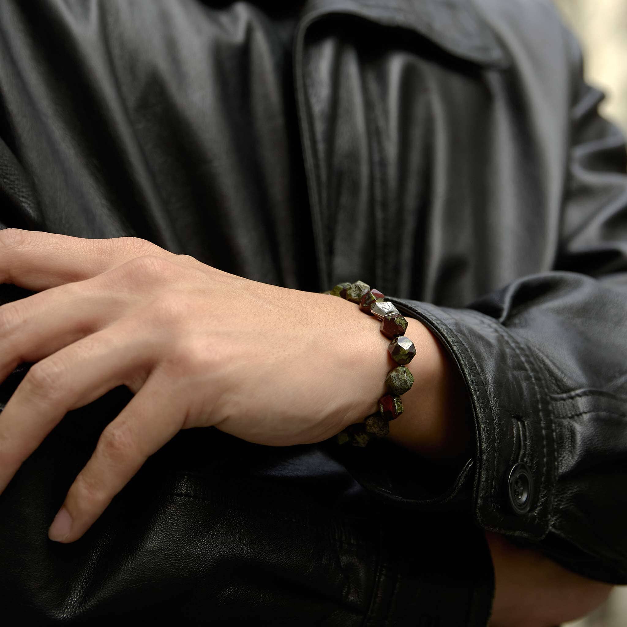 Tiwaz Algiz Bracelet Dragon Blood Jasper ブレスレット AWNL 
