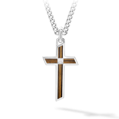 Edge Cross Necklace Tiger Eye