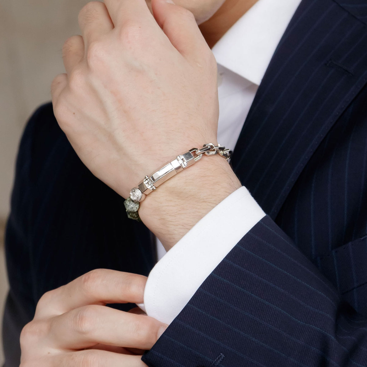 Square Link Bracelet Banded Jasper ブレスレット AWNL 