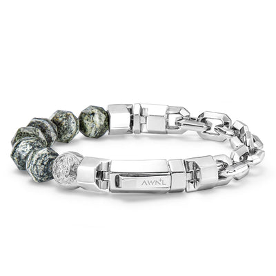 Square Link Bracelet Banded Jasper