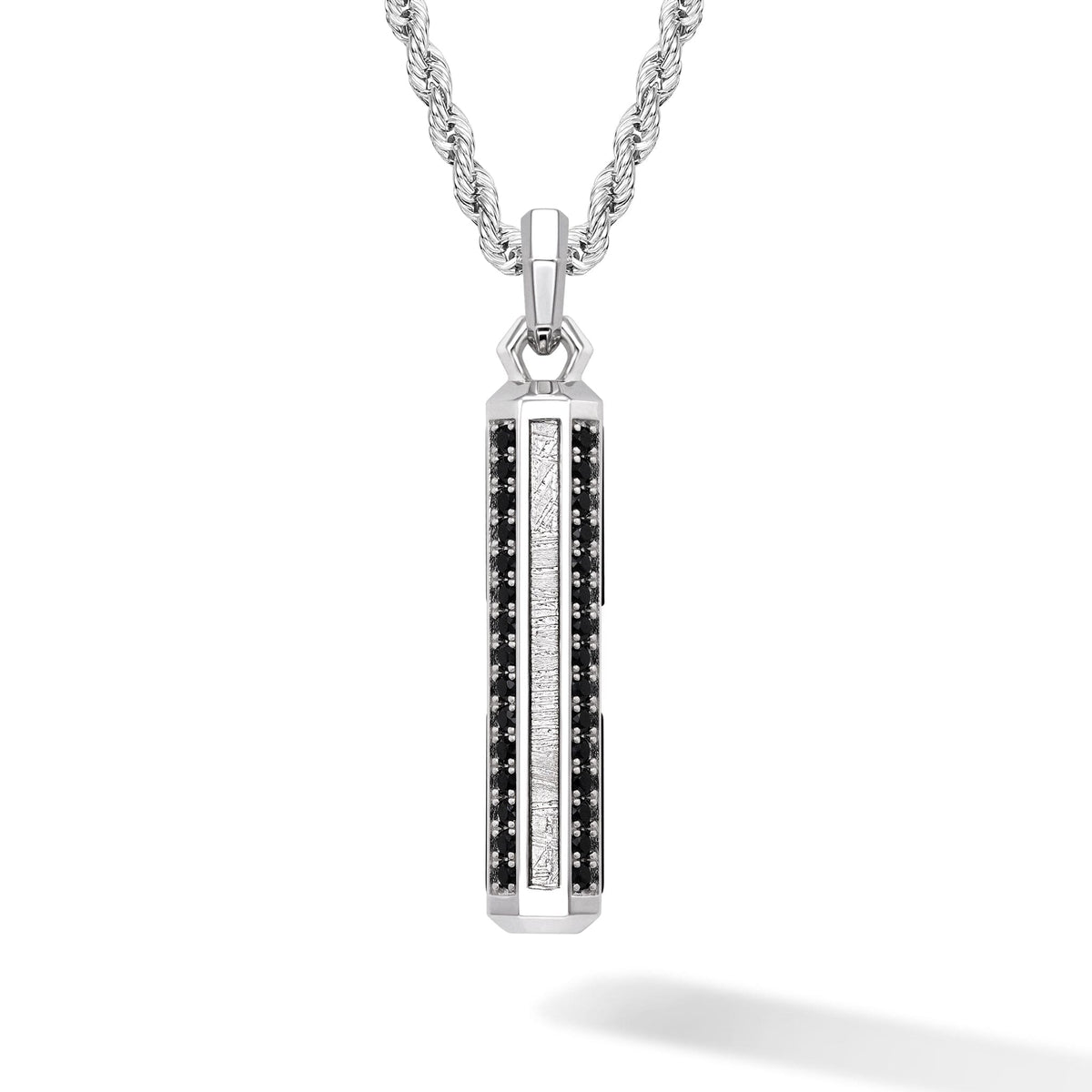 Mantra Octagon Necklace Meteorite & Black Obsidian ネックレス AWNL Silver Set 55cm 