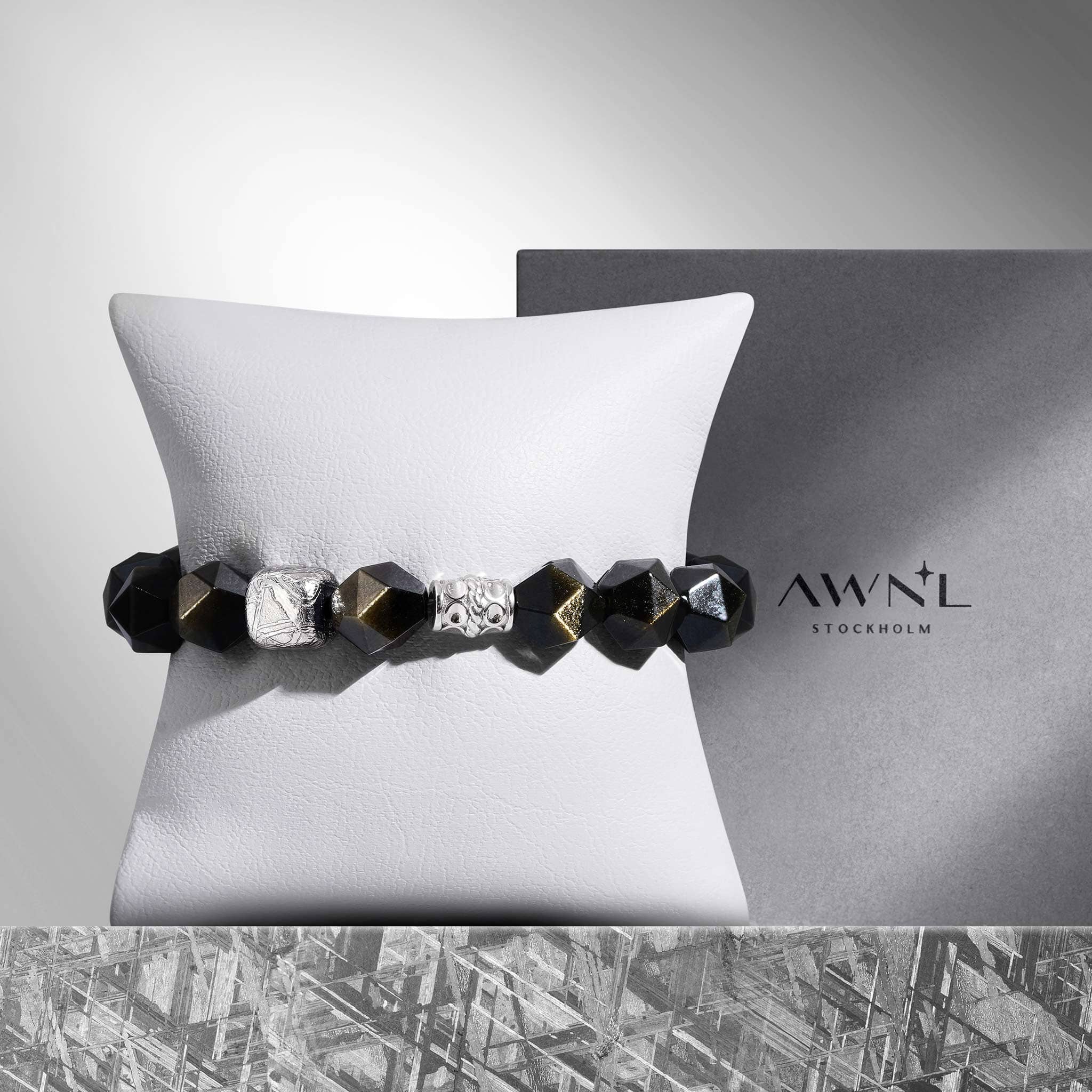 Flex-Lock Bracelet Golden Obsidian & Meteorite ブレスレット AWNL 