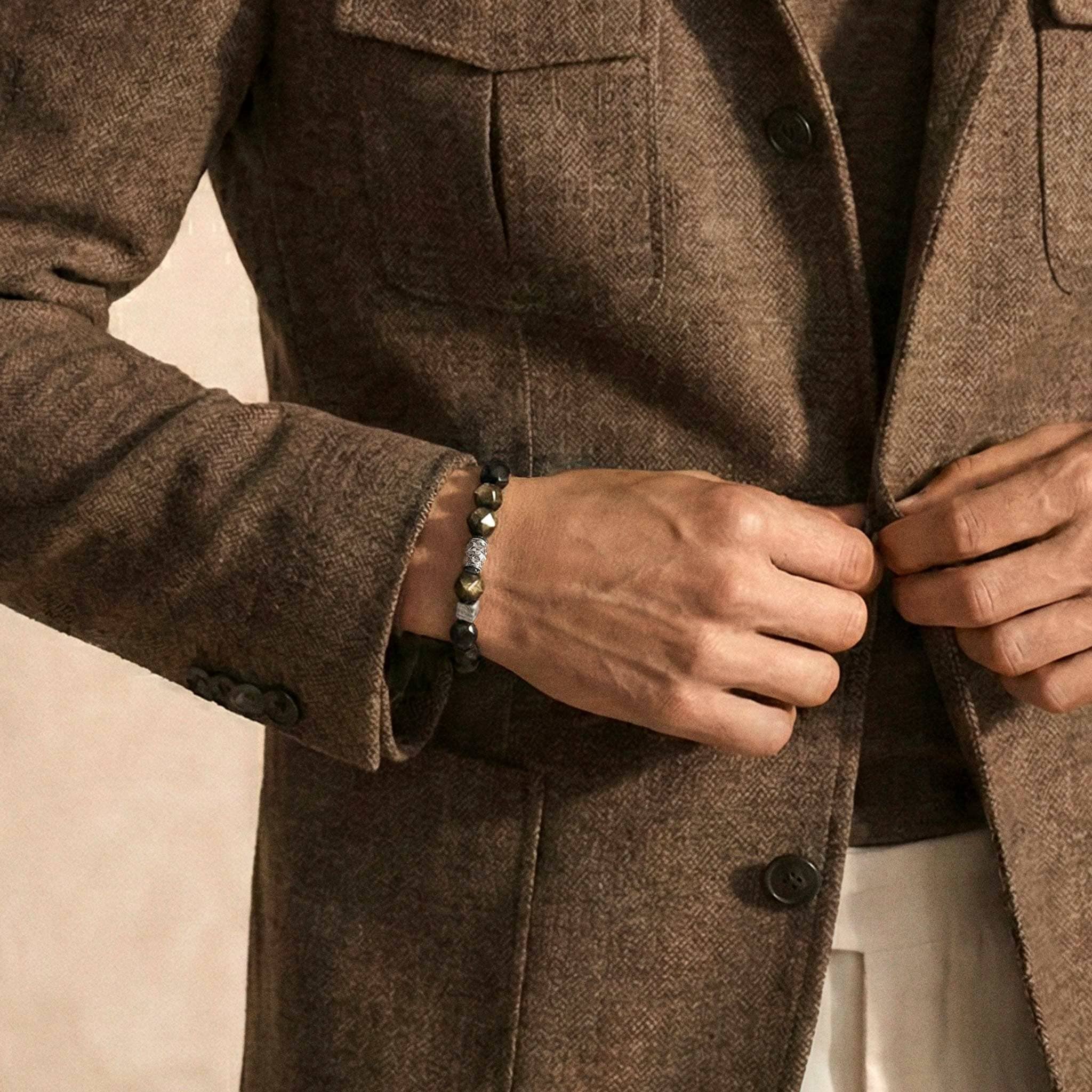 Flex-Lock Bracelet Golden Obsidian & Meteorite ブレスレット AWNL 