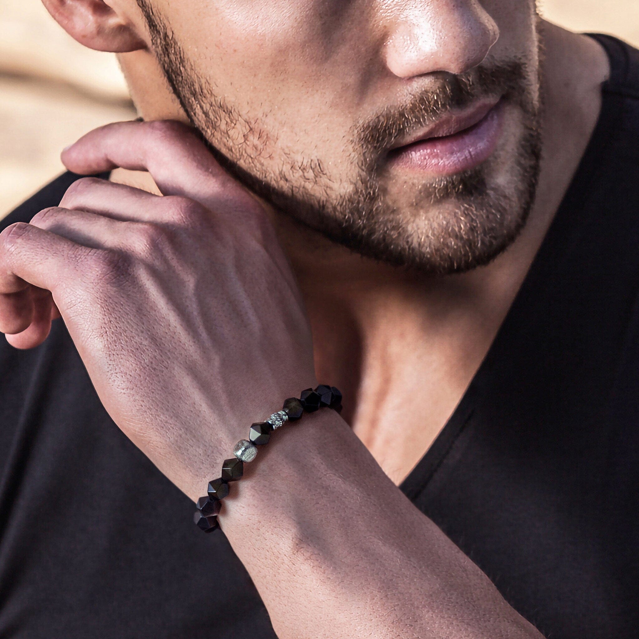 Flex-Lock Bracelet Golden Obsidian & Meteorite ブレスレット AWNL 