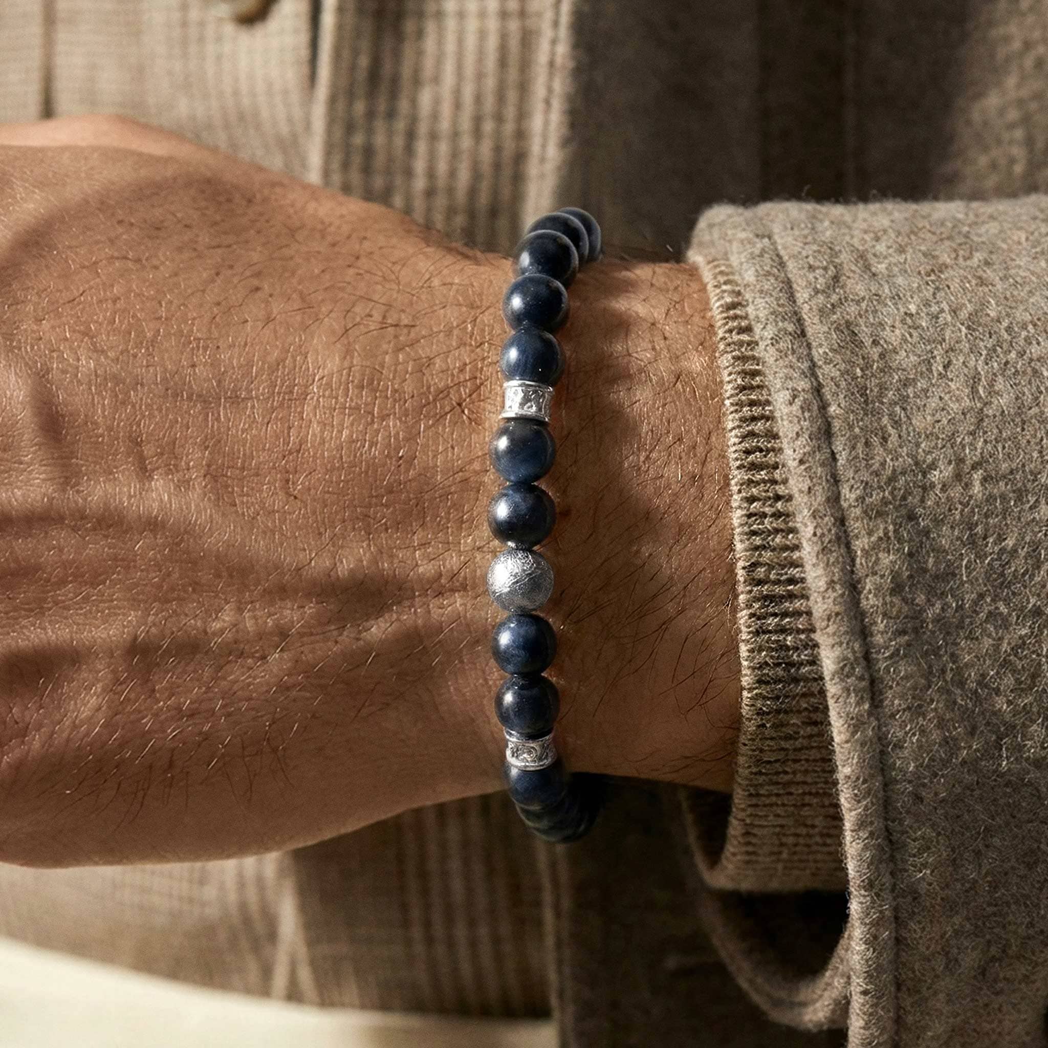 AWNL】メンズ 隕石/ホースクアイ ブレスレット｜ルーン文字｜6mmビーズ