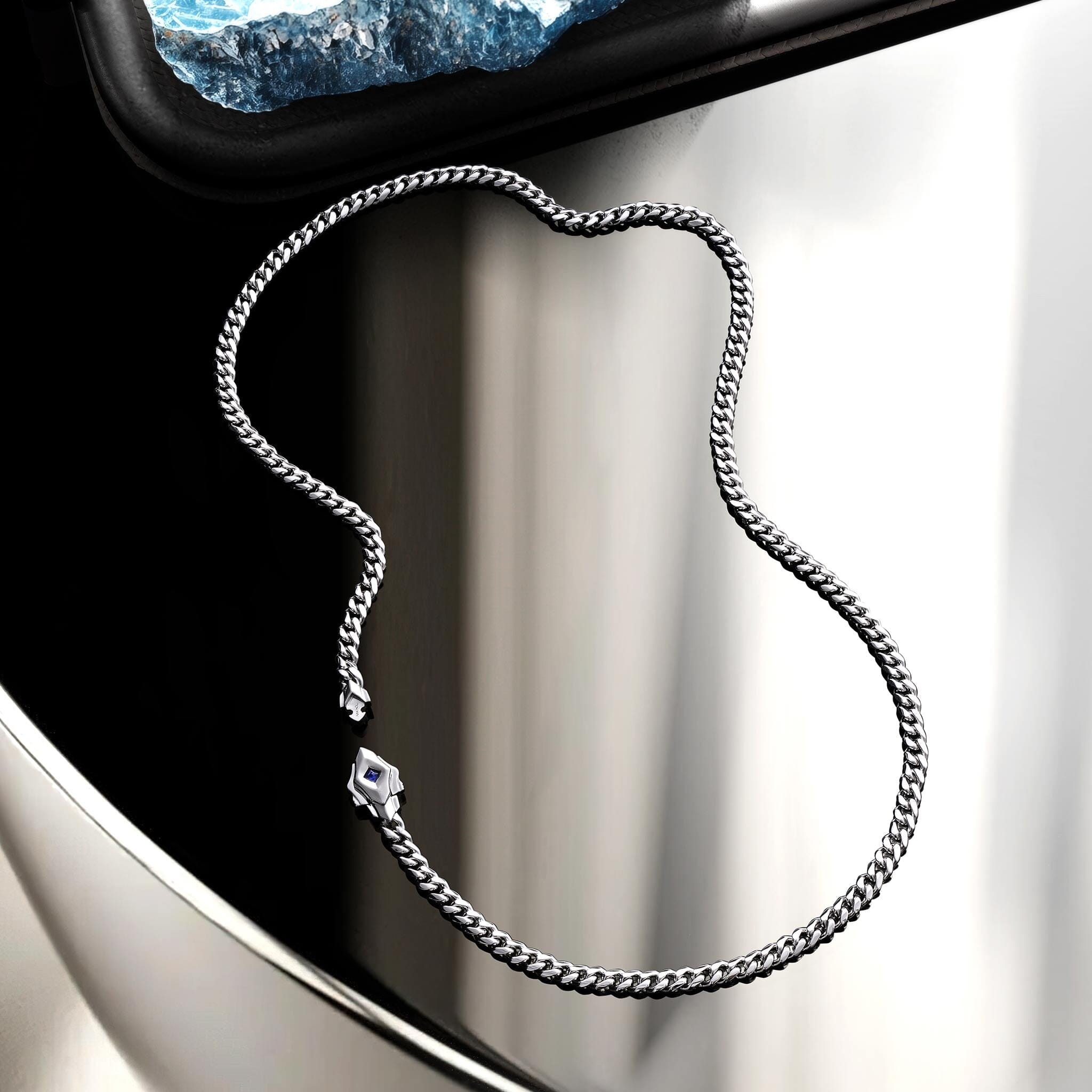 AWNL サファイアセイロン チェーンネックレス mens-ceylon-silver-chain-