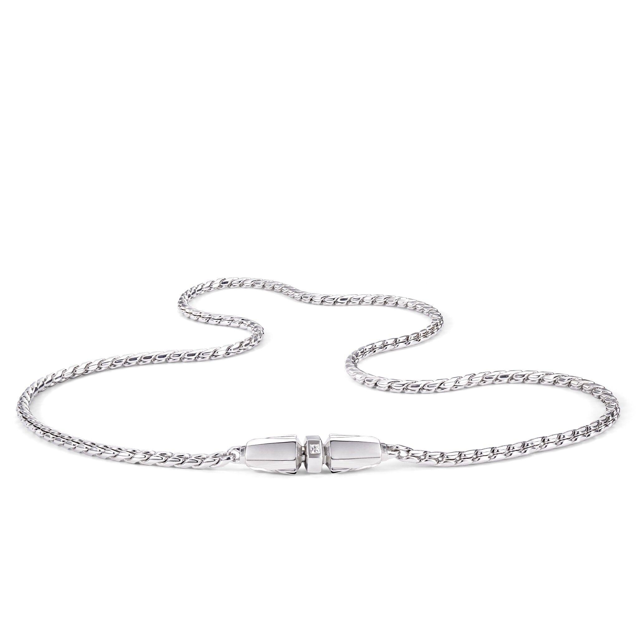 【定価49,600円】AWNLシルバーフェザークラスプスパイクチェーンネックレス AWNL】 メンズ フェザークラスプ シルバースパイクチェーン