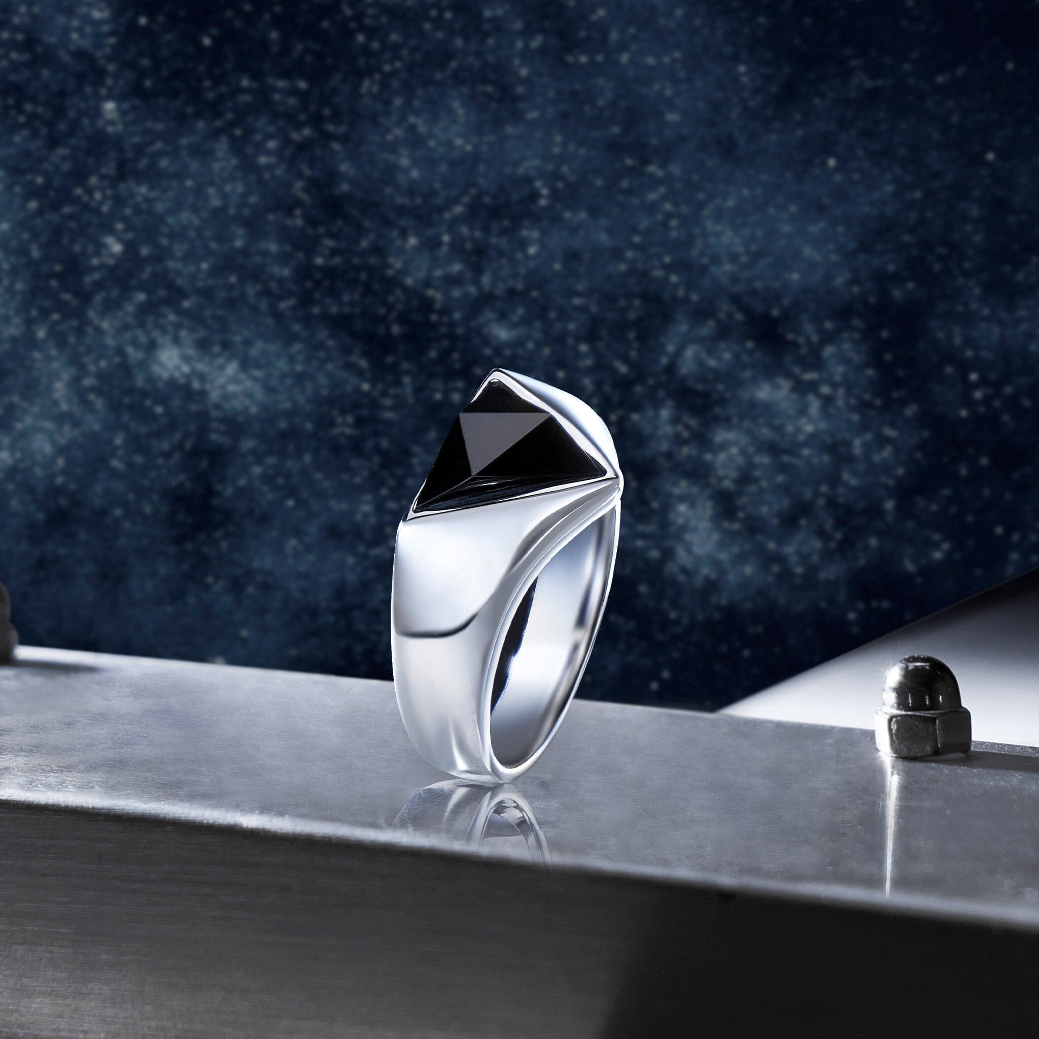 メンズ リング オニキス ホワイトゴールドk18 リング 指輪 婚約指輪 ダイヤ 18金 ダイヤ柄 菱形 フリーサイズ 男性 コントラッド 東京 送料無料 セール SALE BVLGARIブルガリ ブルガリ ブルガリ K18ホワイトゴールド×オニキス