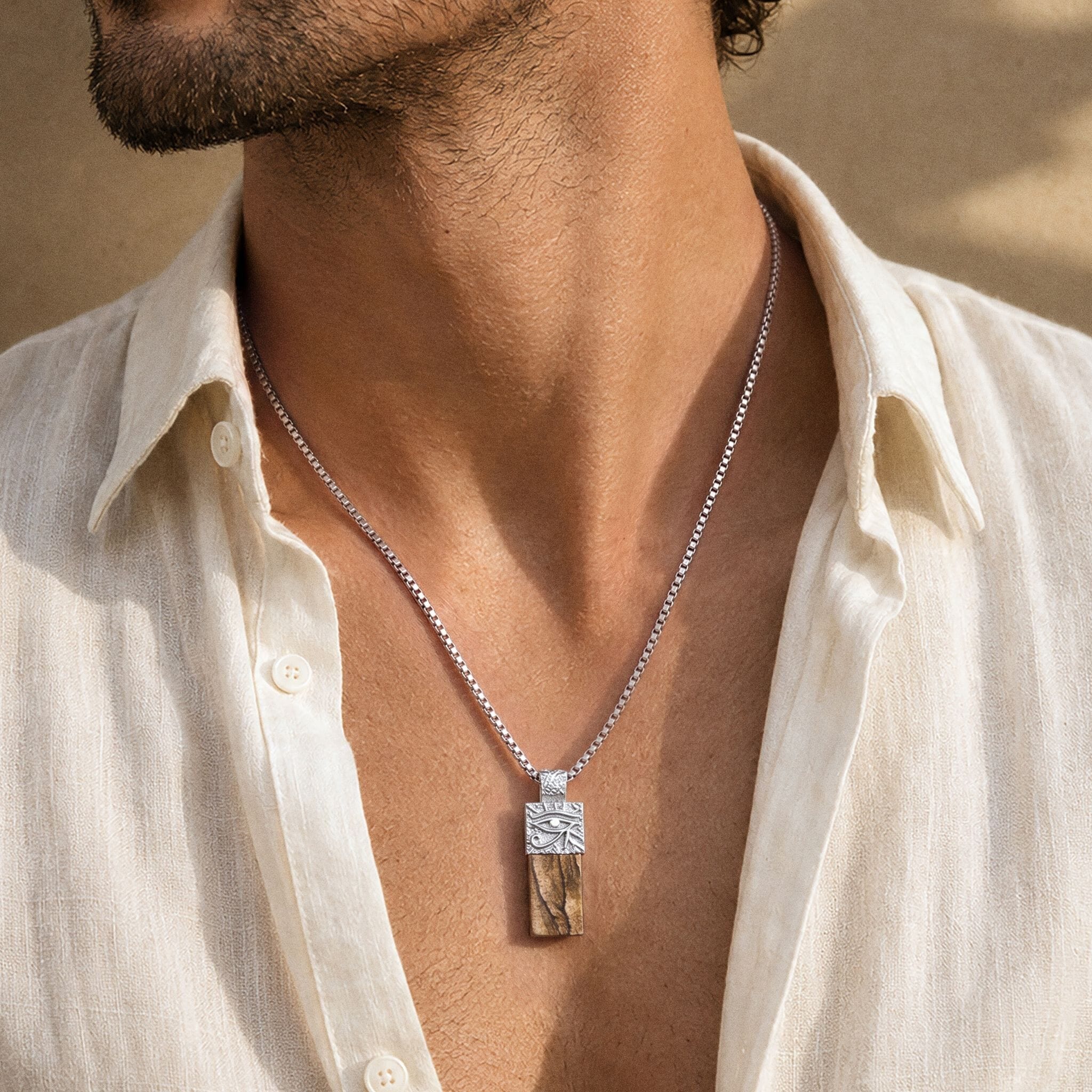 Horus Eye Tag Necklace Picture Jasper ネックレス AWNL 