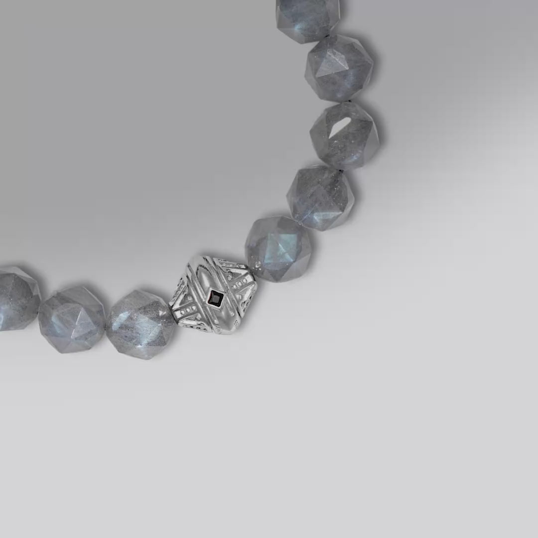 AWNL】 メンズ スペクトロライト 編みブレスレット｜ビーコンチャーム