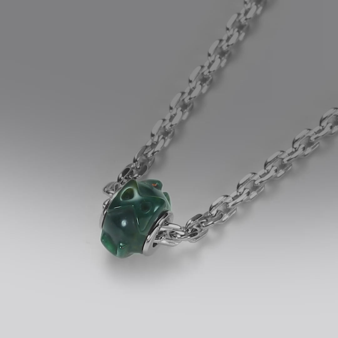 AWNL メンズ ブラッドストーン シルバーチェーン ネックレス｜S925