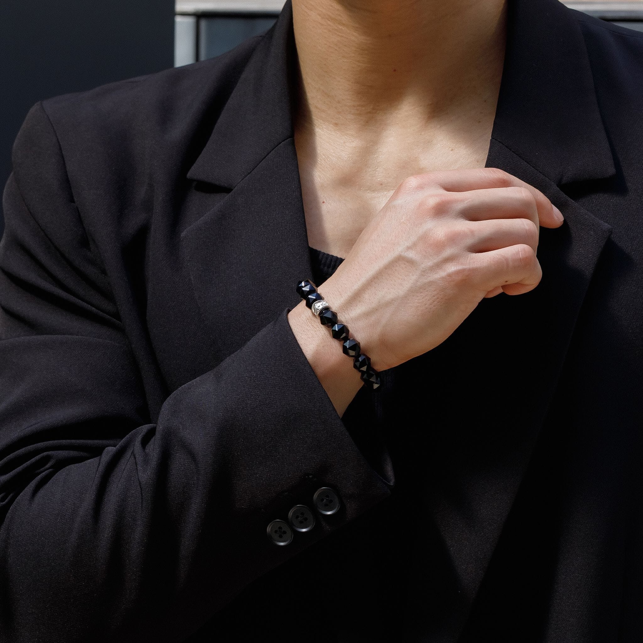 Algiz Bracelet Black Obsidian ブレスレット AWNL 