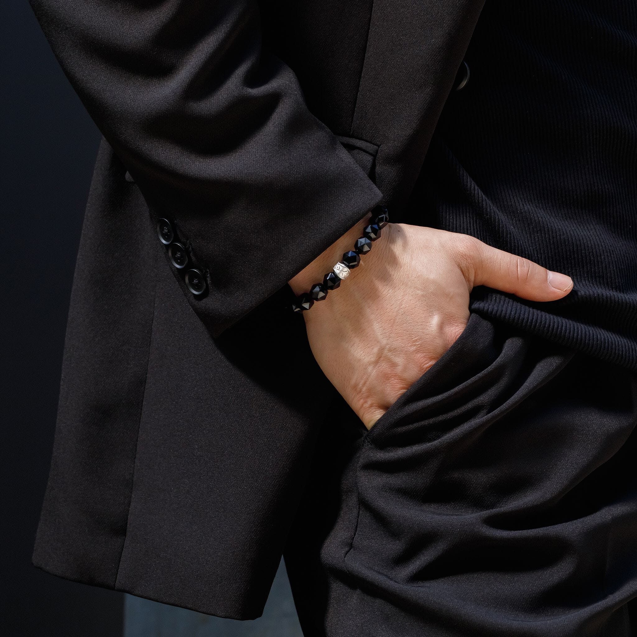 Algiz Bracelet Black Obsidian ブレスレット AWNL 
