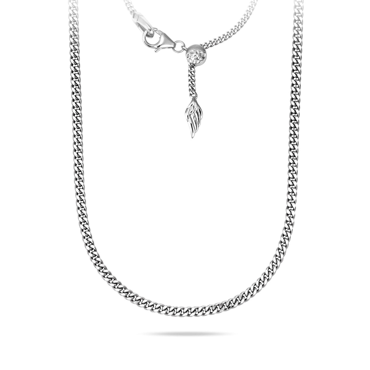 silver-curb-chain-feather- 