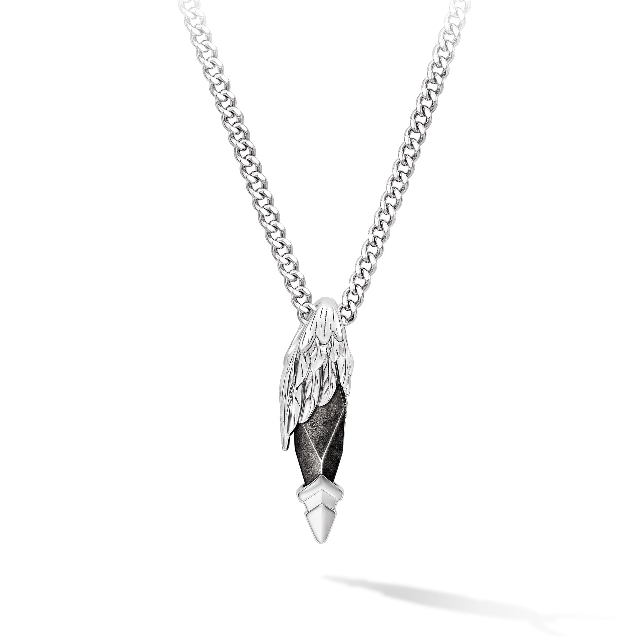 シルバー オブシディアン セラフの翼 ミニ ネックレス ネックレス AWNL Silver Set 55cm 