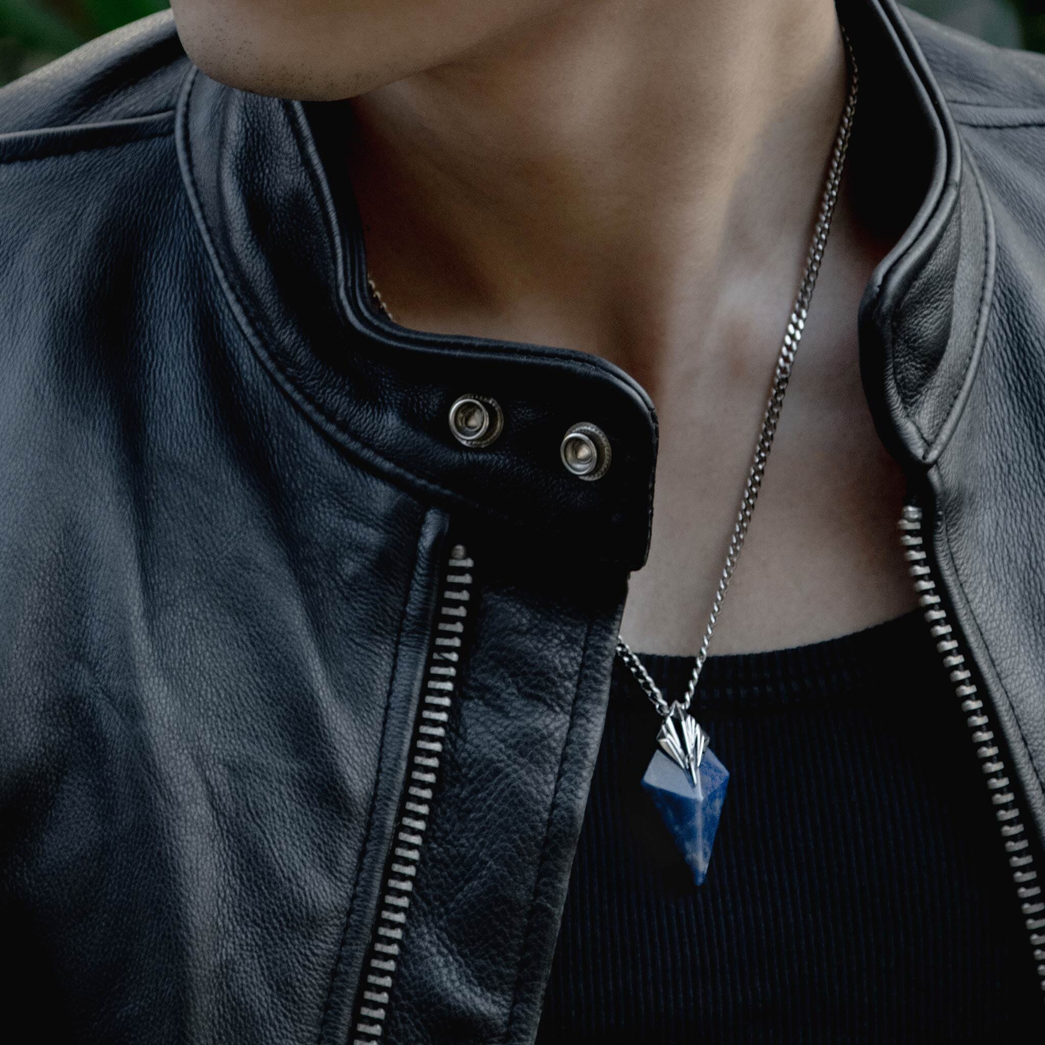 アクセサリー RYAWNL Trident Necklace Sodalite AWNL】 メンズ ソーダライト ネックレス｜青い三叉槍 ペンダント